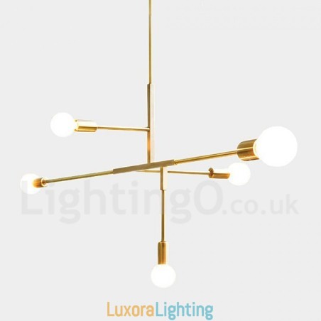 Designer Touch Decorative Modern Contemporary Copper 5 Light Chandelier Lamp