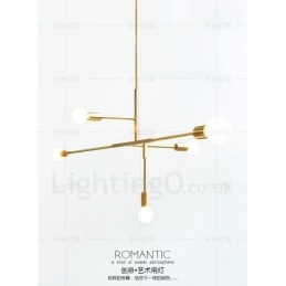 Designer Touch Decorative Modern Contemporary Copper 5 Light Chandelier Lamp