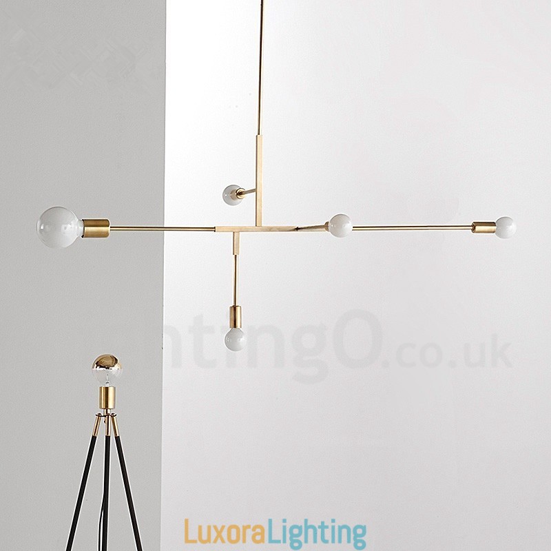 Designer Touch Decorative Modern Contemporary Copper 5 Light Chandelier Lamp