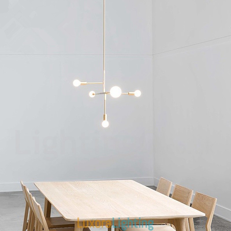 Designer Touch Decorative Modern Contemporary Copper 5 Light Chandelier Lamp