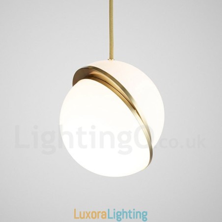 Designer Touch Decorative Modern Contemporary Copper Pendant Light with Glass Shade Lamp