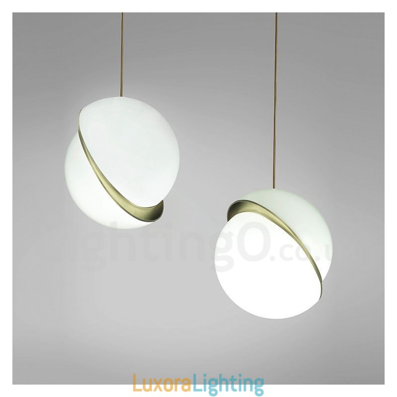 Designer Touch Decorative Modern Contemporary Copper Pendant Light with Glass Shade Lamp