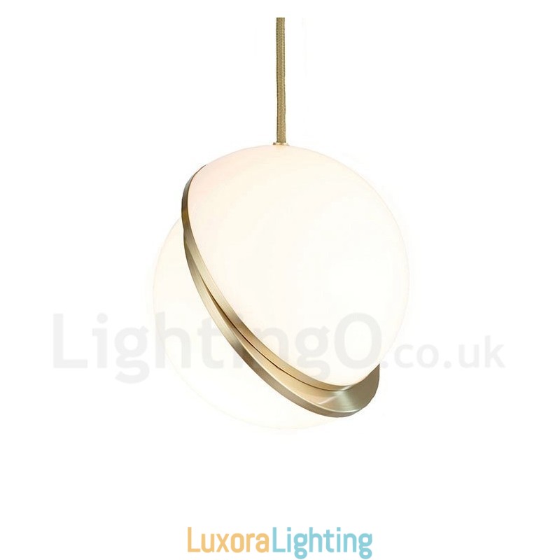 Designer Touch Decorative Modern Contemporary Copper Pendant Light with Glass Shade Lamp
