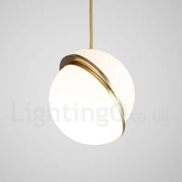 Designer Touch Decorative Modern Contemporary Copper Pendant Light with Glass Shade Lamp