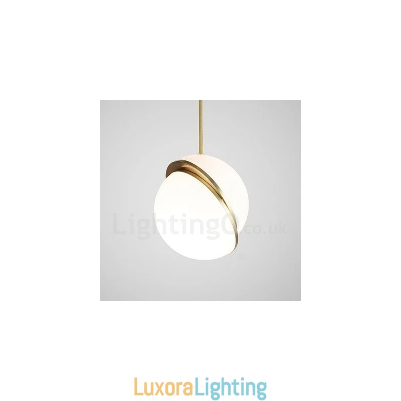 Designer Touch Decorative Modern Contemporary Copper Pendant Light with Glass Shade Lamp