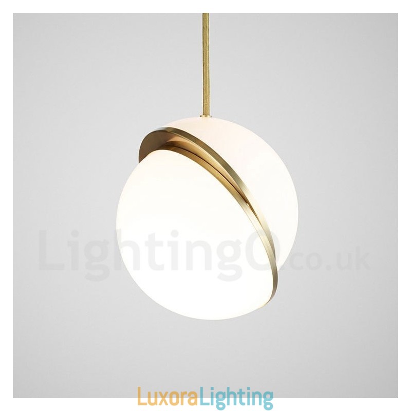 Designer Touch Decorative Modern Contemporary Copper Pendant Light with Glass Shade Lamp