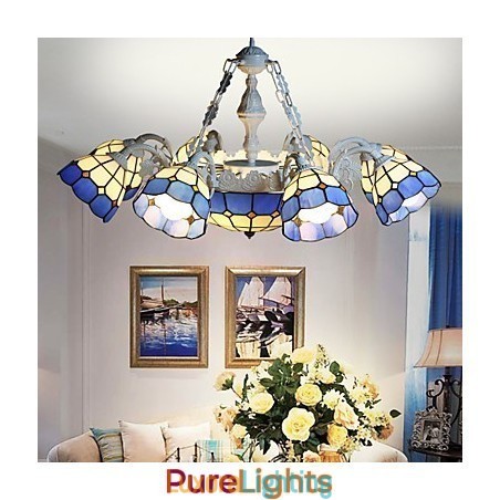 Designer Touch Decorative The Mediterranean Sea Rural Sitting Creative 8 + 1 Head Lamps And Lanterns