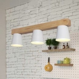 Designer Touch Decorative 3 Light Modern Contemporary Wood Pendant Light