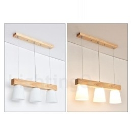 Designer Touch Decorative 3 Light Modern Contemporary Wood Pendant Light