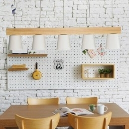 Designer Touch Decorative 5 Light Modern Contemporary Wood Pendant Light