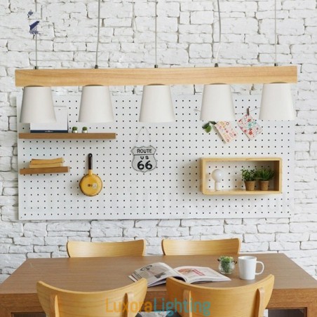 Designer Touch Decorative 5 Light Modern Contemporary Wood Pendant Light