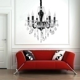 Designer Touch Decorative 6 Light Crystal Chandelier in Black Design Accent