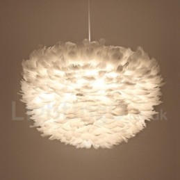 Designer Touch Decorative White Feather Pendant Light