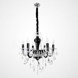 Designer Touch Decorative 6 Light Crystal Chandelier in Black Design Accent