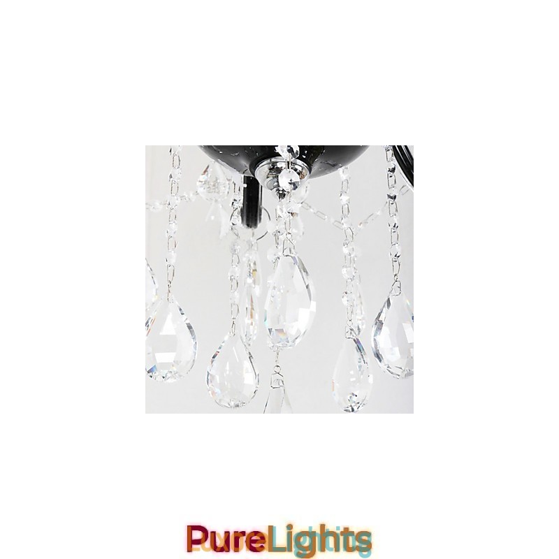 Designer Touch Decorative 6 Light Crystal Chandelier in Black Design Accent