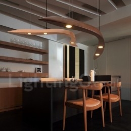 Designer Touch Decorative Modern Contemporary Wood 3 Light Pendant Light