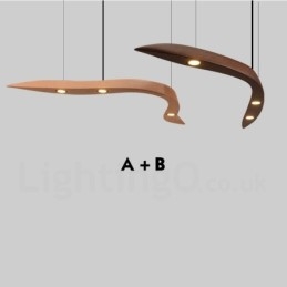 Designer Touch Decorative Modern Contemporary Wood 3 Light Pendant Light