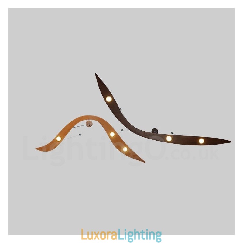 Designer Touch Decorative Modern Contemporary Wood 3 Light Pendant Light