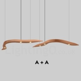 Designer Touch Decorative Modern Contemporary Wood 3 Light Pendant Light