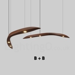 Designer Touch Decorative Modern Contemporary Wood 3 Light Pendant Light