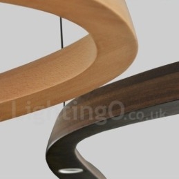 Designer Touch Decorative Modern Contemporary Wood 3 Light Pendant Light