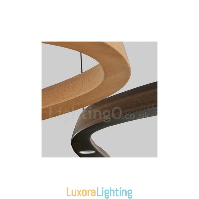 Designer Touch Decorative Modern Contemporary Wood 3 Light Pendant Light