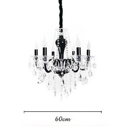 Designer Touch Decorative 6 Light Crystal Chandelier in Black Design Accent
