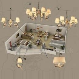 Designer Touch Decorative 3 Light Rustic Lodge Vintage Pendant Light