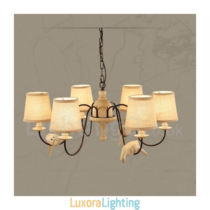 Designer Touch Decorative 6 Light Rustic Lodge Vintage Pendant Light