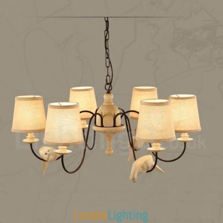 Designer Touch Decorative 6 Light Rustic Lodge Vintage Pendant Light