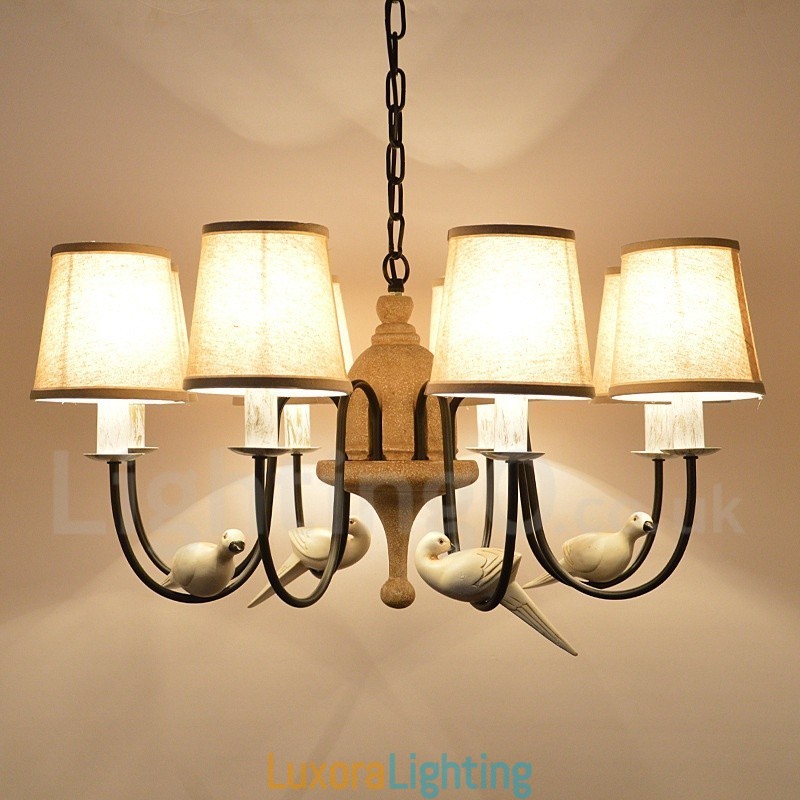 Designer Touch Decorative 8 Light Rustic Lodge Vintage Pendant Light