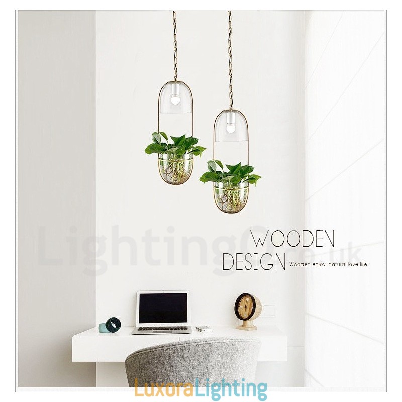 Designer Touch Decorative Rustic Lodge Metal Glass Pendant Light