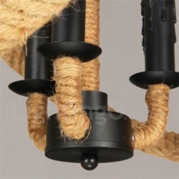 Designer Touch Decorative Country Hemp Rope 3 Light Vintage Pendant Light