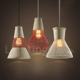 Designer Touch Decorative 1 Light Metal Concrte Rustic Lodge Pendant Light