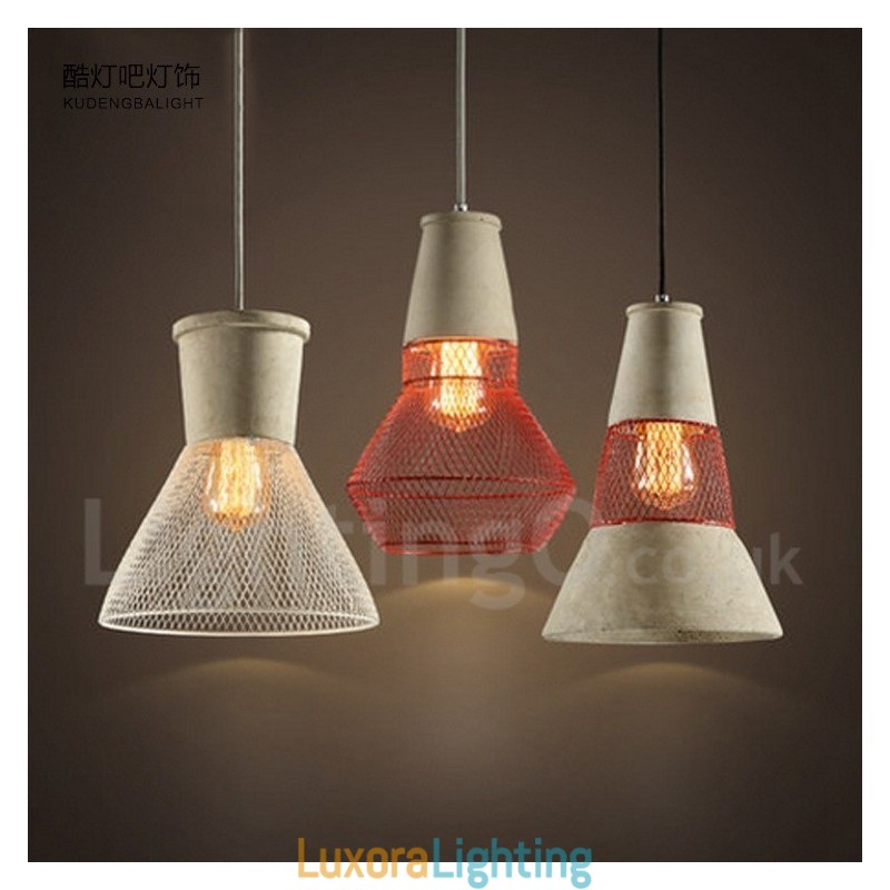 Designer Touch Decorative 1 Light Metal Concrte Rustic Lodge Pendant Light