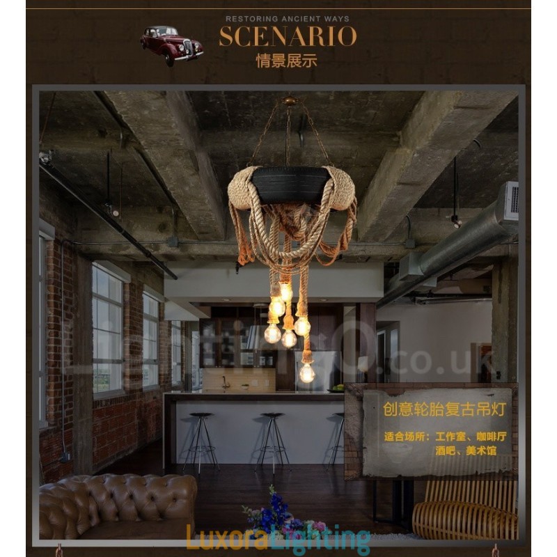 Designer Touch Decorative Country Vintage 6 Light Pendant Light