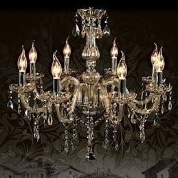 Designer Touch Decorative 8 Lights Luxury Crystal Chandelier Cognac Color K9 Crystal Chandelier