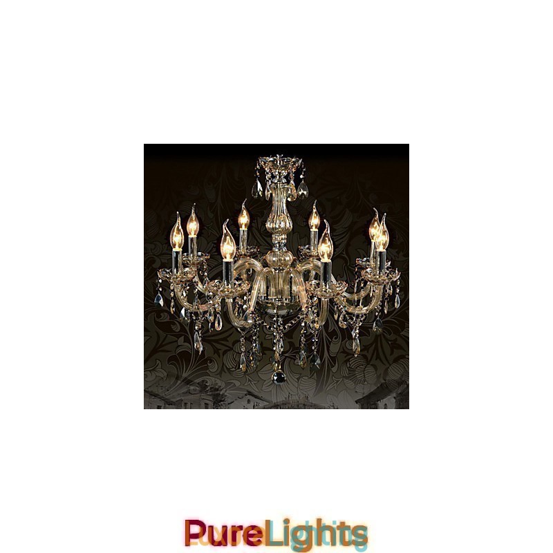 Designer Touch Decorative 8 Lights Luxury Crystal Chandelier Cognac Color K9 Crystal Chandelier