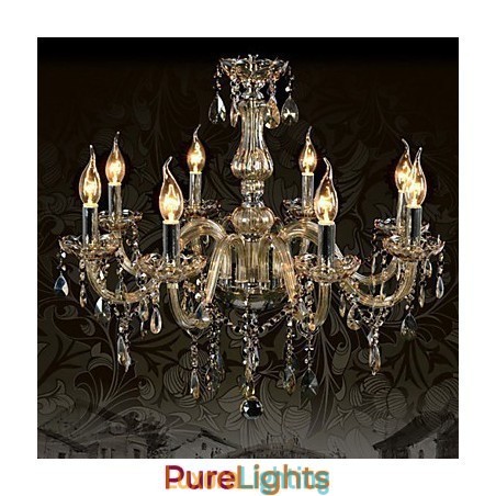 Designer Touch Decorative 8 Lights Luxury Crystal Chandelier Cognac Color K9 Crystal Chandelier