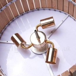 Designer Touch Decorative Modern Contemporary Wood Drum Pendant Light