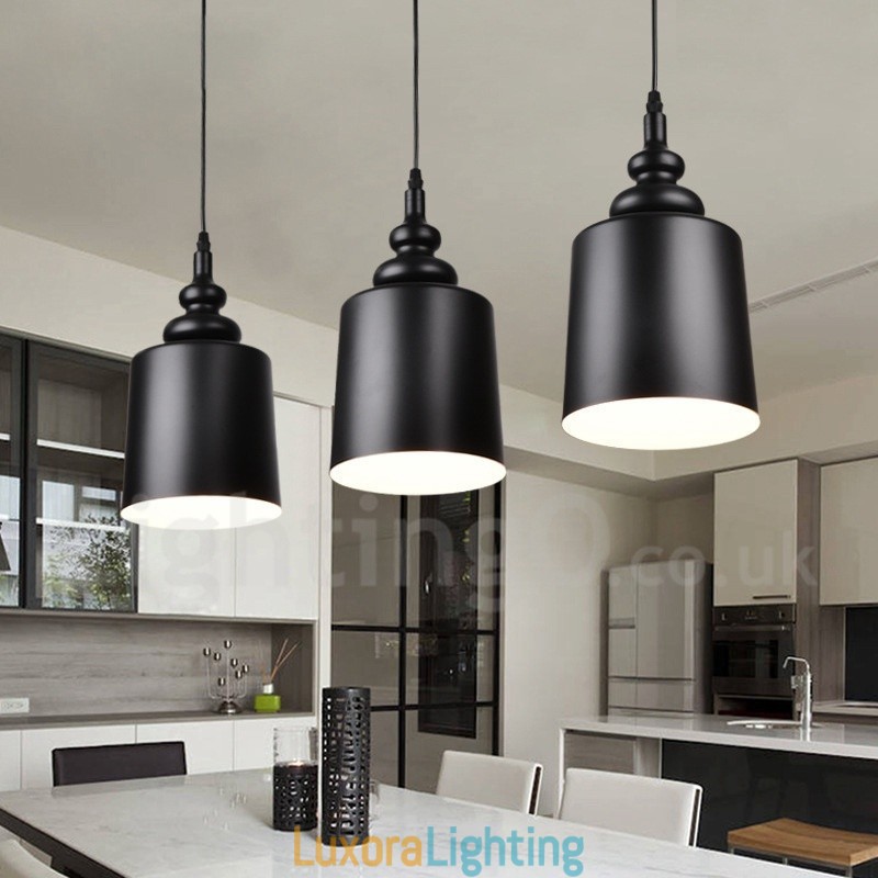 Designer Touch Decorative Black Modern Contemporary 3 Light Pendant Light