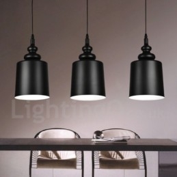 Designer Touch Decorative Black Modern Contemporary 3 Light Pendant Light