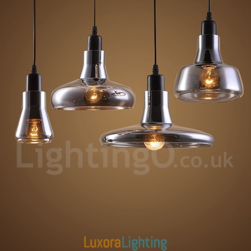 Designer Touch Decorative Retro Vintage 1 Light Pendant Light with Glass Shade