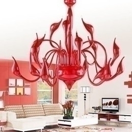 Designer Touch Decorative Modern Chandelier Light 18 Lights G4 Red Painting