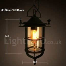 Designer Touch Decorative Retro Vintage Metal 1 Light Pendant Light