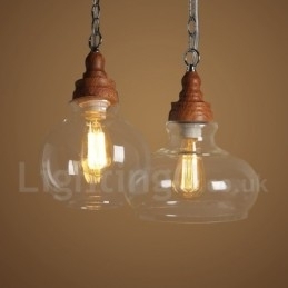 Designer Touch Decorative Retro Vintage Pendant Light with Glass Shade Lamp