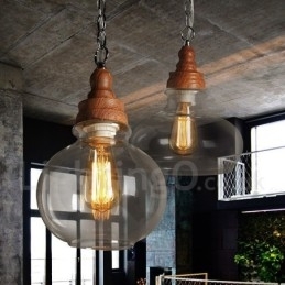 Designer Touch Decorative Retro Vintage Pendant Light with Glass Shade Lamp