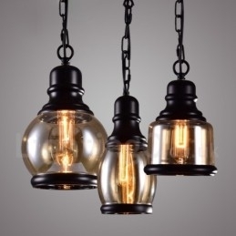 Designer Touch Decorative Retro Vintage Pendant Light with Glass Shade Lamp