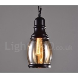 Designer Touch Decorative Retro Vintage Pendant Light with Glass Shade Lamp
