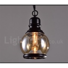 Designer Touch Decorative Retro Vintage Pendant Light with Glass Shade Lamp